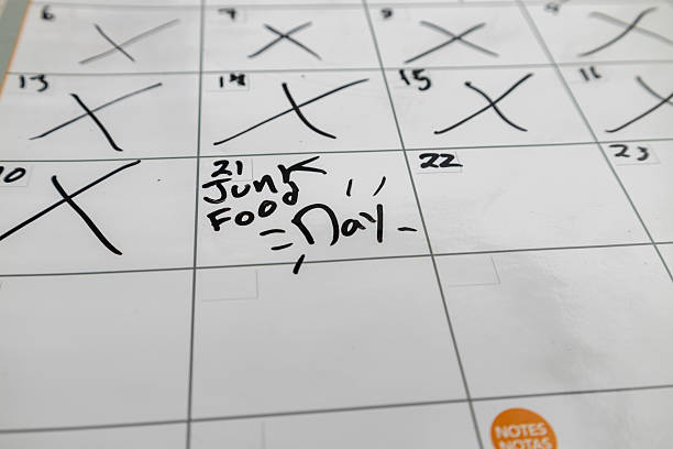 istock calendar marked on junk food day 2214421282