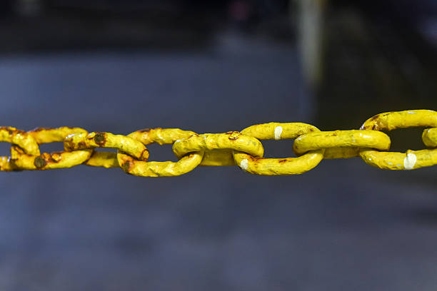 Closeup of a Yellow Chain Link