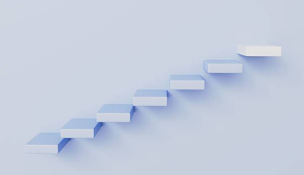 istock Step ladder way to success 3d illustration 2214426844