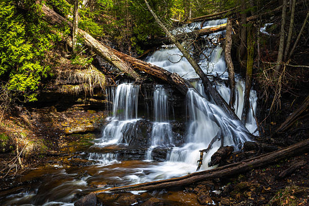 istock Wagner Falls Scenic Waterfall at Pictured Rocks Michigan 2214439128