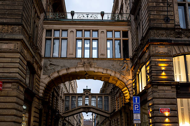Old town street view at night, Prague