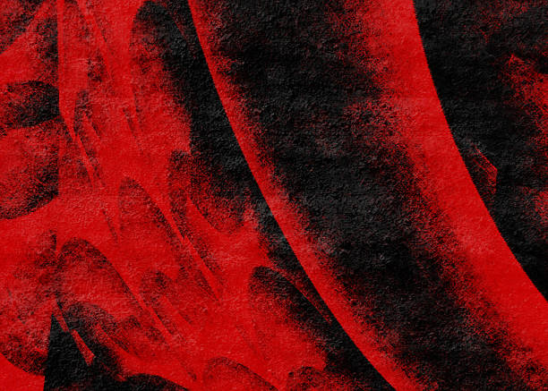 Vibrant red and dark black textured artwork featuring smooth flowing patterns and gradients. Ideal for modern design projects, bold graphics, and creative compositions.