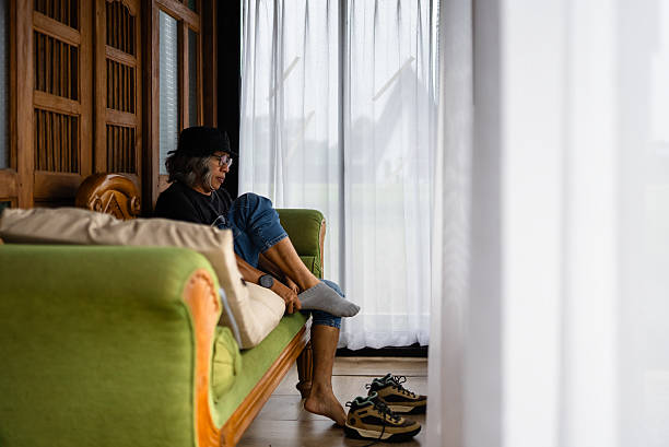istock senior man is getting ready in the morning 2214466794