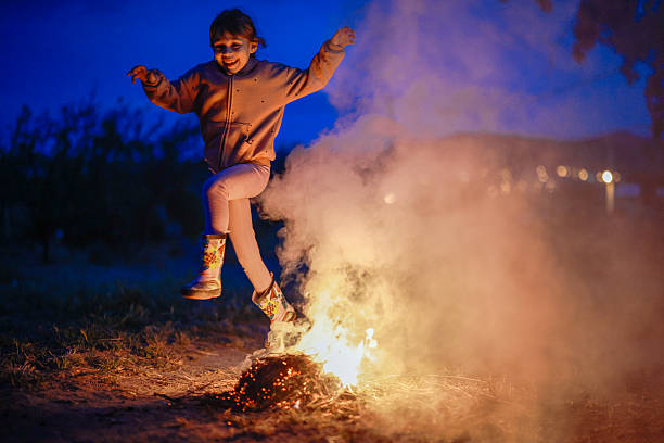 Hidirellez night. people have fun with jumping over the fire and making wishes. Hidirellez is celebrated as day on which prophets hizir and ilyas met on the earth at 5-6 May every year.
