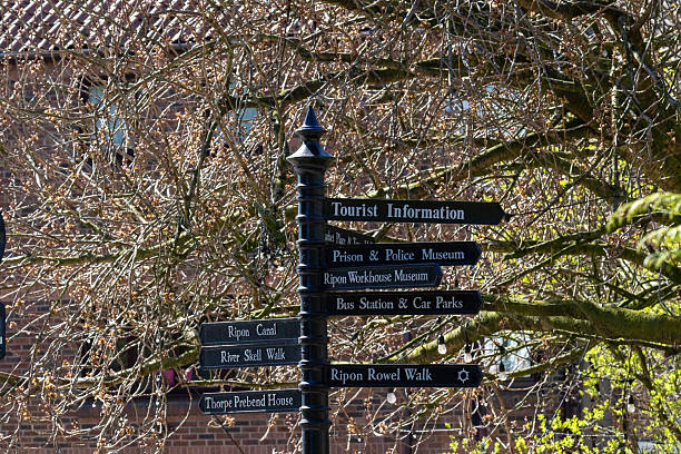 istock Directional Signpost with Multiple Destinations in Ripon, England 2214487749