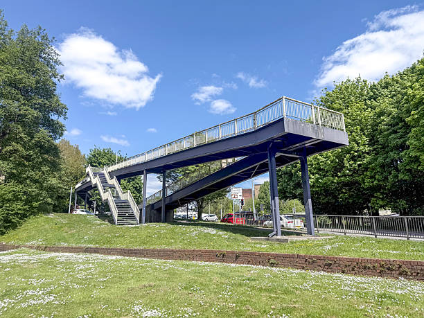 istock Pedestrian road bridge in Welsh city 2214492731