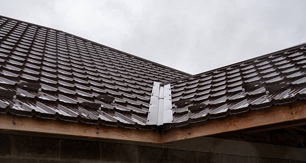 Brown metal roof with internal joint
