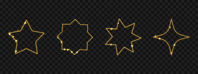 Star Shape Gold Vector Star Shaped Gold Borders With Glitter Texture Golden Vector Design On ...