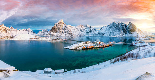 istock Beautiful sunrise in Norway - lofotens 2214497476