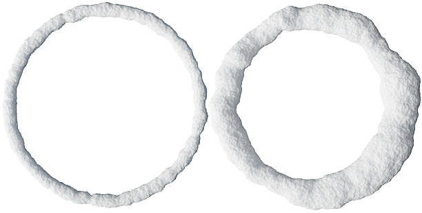A collection of snow circle frames showcases bright white snow arranged in various circular shapes. Ideal for creating winter-themed designs, these three-dimensional cut-outs add festive charm
