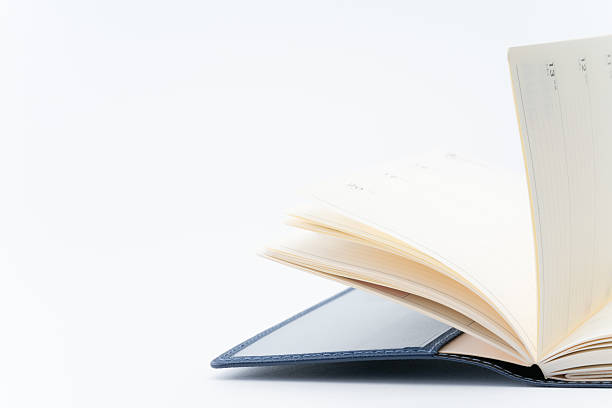 Close-up of an open planner