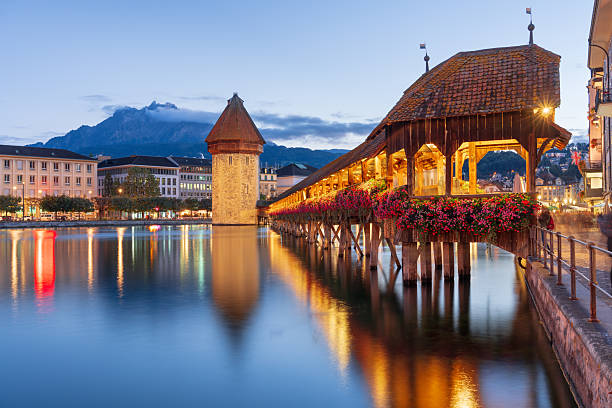 istock Lucerne, Switzerland with the Chapel Bridge at Twilight 2214515204