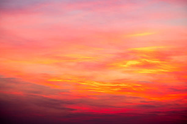 istock Beautiful , luxury soft gradient orange gold clouds and sunlight on the blue sky perfect for the background, take in evening,Twilight, Large size, high definition landscape photo 2214521656