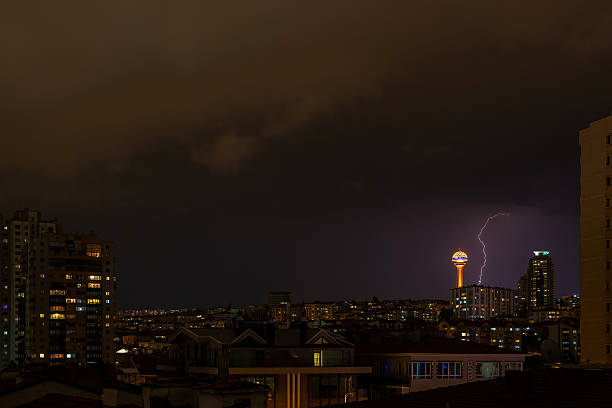 Lightening (thunderbolt) and Atakule in night