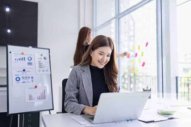 istock Business technology in boardroom for training marketing concept. 2214525569