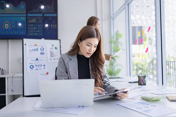 istock Business technology in boardroom for training marketing concept. 2214525578
