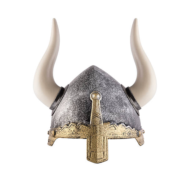 istock Viking helmet with horns isolated on white background with clipping path 2214537023