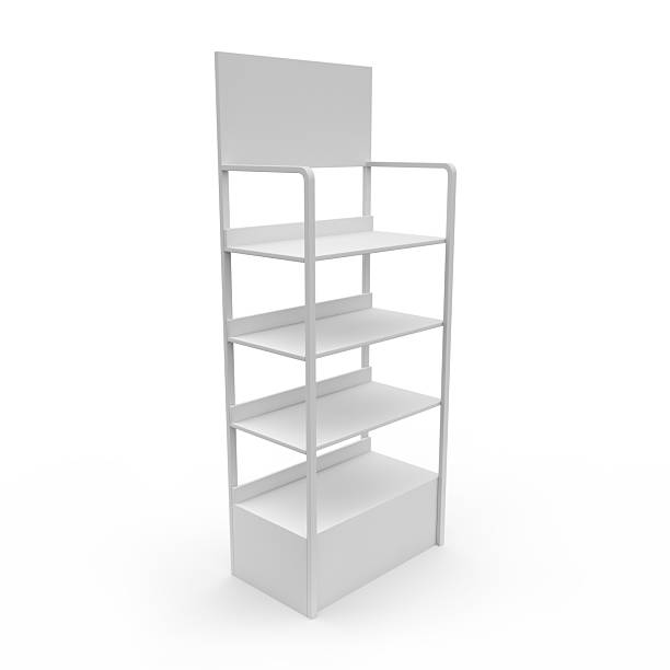 istock Supermarket Promotional Display With Header, Empty Product Display, PDQ Floor Stand Display Ideal for Exhibitions, Stores, Event. Unique Shelf Design. POS, Point of Sale. 3D Rendered. 2214554177