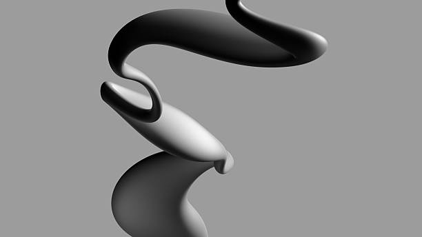 3d render, abstract wavy tube, isolated on gray background
