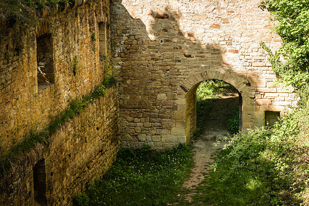 istock Exploring ancient stone arches surrounded by lush greenery in a serene countryside setting 2214573067