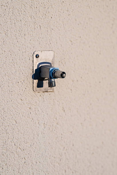 Outdoor wall water tap fixture.