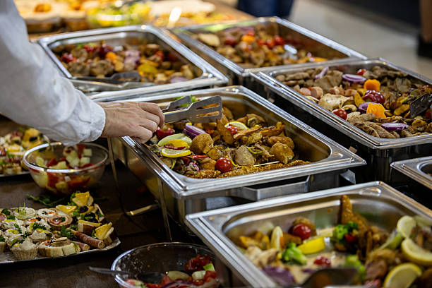 istock Delicious buffet spread featuring a variety of cuisines attracting diners at a festive gathering 2214574077