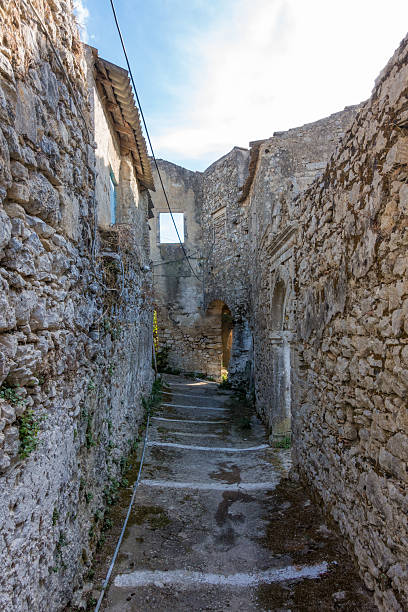 istock Architecture in Loukata village, Stavros area, Corfu island, Greece 2214574310