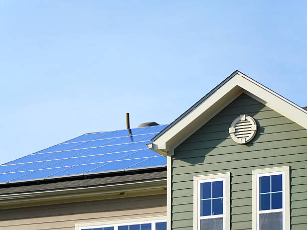 istock solar panel on the roof of apartment building 2214576531