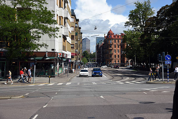 Gothenburg, swedens 2nd largest city with several buildings and pedestrians. Captured during summer season.