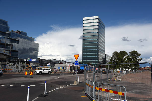 Gothenburg modern city with several just completed office buildings and hotels. Captured during a sunny day in summer season.