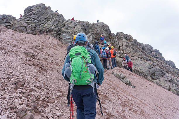 istock Hikers ascending rocky path on la malinche volcano in mexico 2214581147