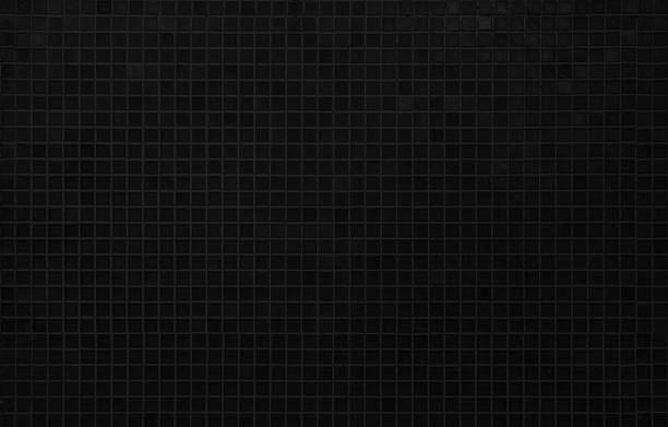 istock Dark black ceramic wall chequered and floor tiles mosaic background in bathroom. Design pattern geometric with grid wallpaper texture decoration pool. Simple seamless abstract surface grunge. 2214594886