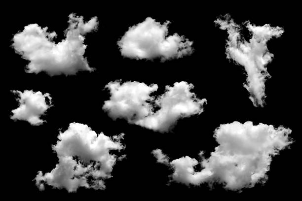 istock Clouds in the sky with black and white isolated like background with lights and patterns isolated on the image. 2214609455