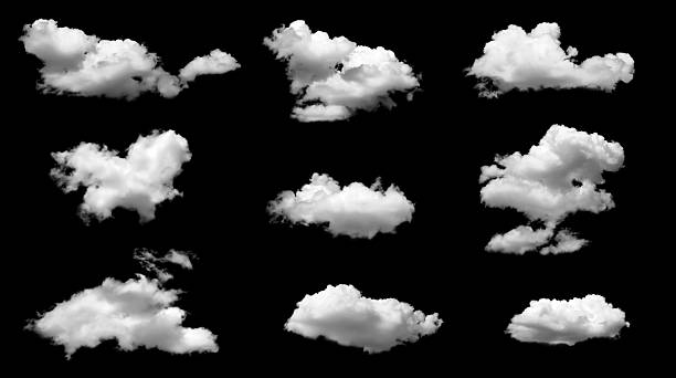 istock Clouds in the sky with black and white isolated like background with lights and patterns isolated on the image. 2214609457