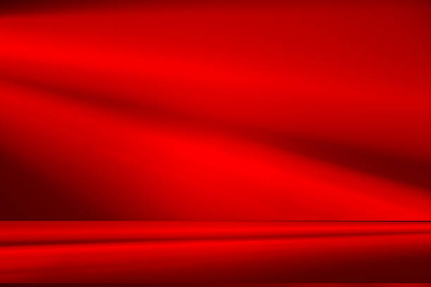 istock Studio style background wall decoration presentation uses white and red tones. with shadows cast from a nearby window, concept creating a decorative 2214611105