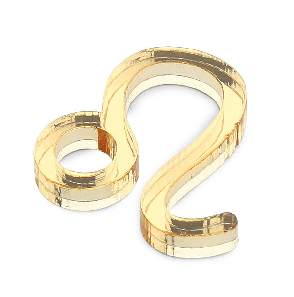 Zodiac sign. Golden Leo symbol isolated on white