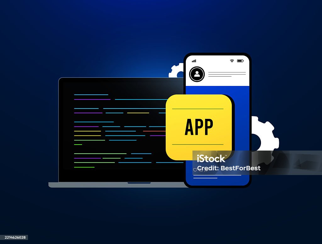 Mobile App Development Coding Processes Ui Ux Design Elements And App ...