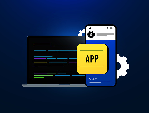 Mobile App Development Coding Processes Ui Ux Design Elements And App ...