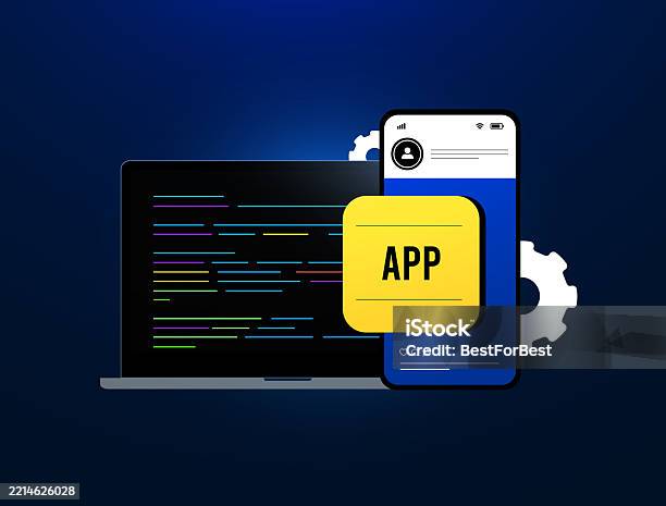 Mobile App Development Coding Processes Ui Ux Design Elements And App ...