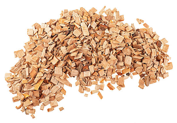 istock Mixed wooden chips for smoking meat and fish isolated on a white background, top view. Ecological fuel. 2214628776