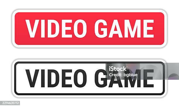 Gameobject Text Labels Video Game Red And Black Labels On White Background Stock Illustration ...