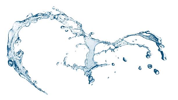istock Abstract blue waves and splashes swirling 3d illustration 2214641397