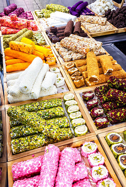 istock Assorted traditional eastern desserts. Turkish sweet baklava. Arabian sweets. Oriental sweets rahat lokum 2214645061