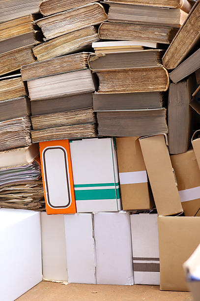 istock A pile of old books and documents, ready to be destroyed for recycling. 2214656250