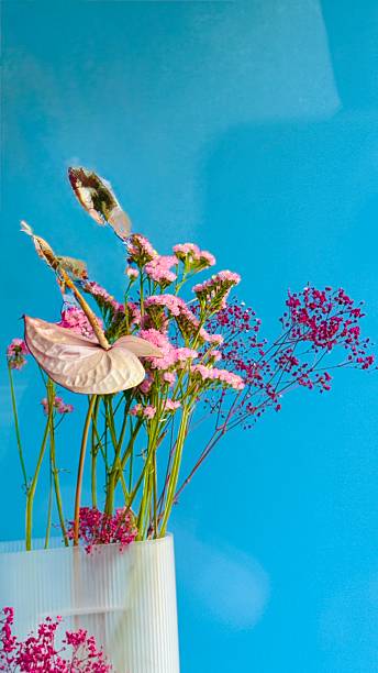 istock Bouquet of Flowers on a blue background 2214656707