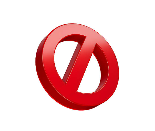 istock A bold red prohibition icon with a diagonal bar, symbolizing restriction or denial. 3d illustration 2214658342