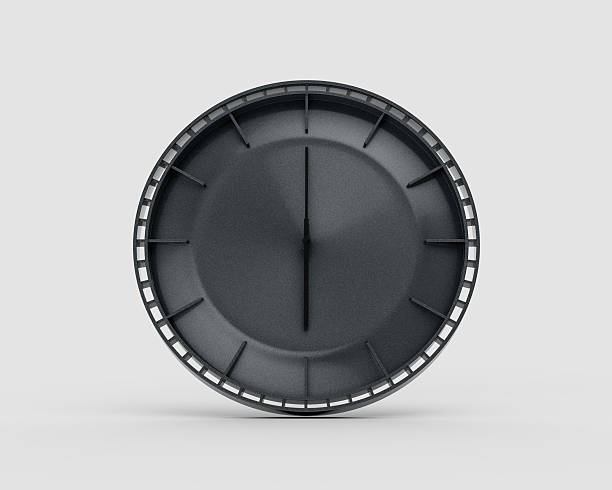 istock A Modern Charcoal Black Wall Clock 06:00 Six O'Clock 6:00 For Modern Interiors 3D Illustration 2214658346