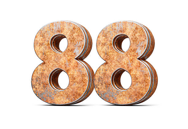 istock Number Eighty Eight 88 Digit Made Of Old Rusty Iron Metal Texture White Background 3d Illustration 2214658374