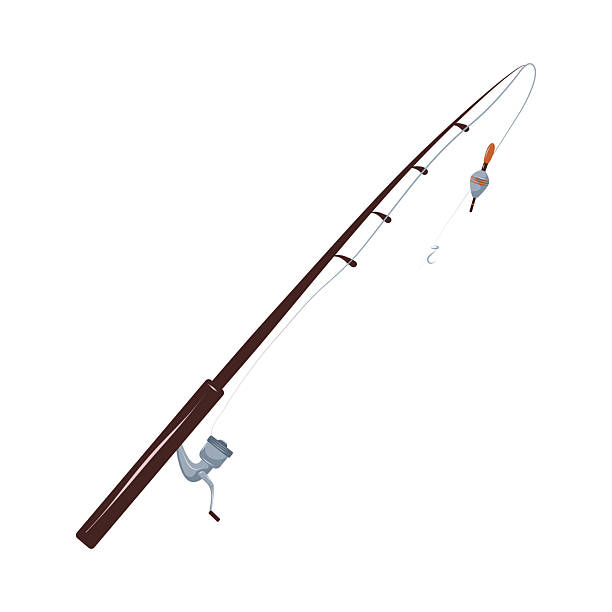 istock Fishing rod on white background. Equipment for summer outdoor recreation. Isolated vector illustration. 2214659017