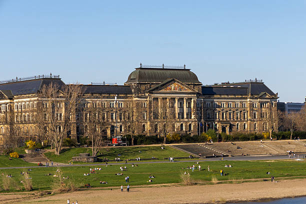 istock Elbe River and a beach with vacationing tourists. Dresden, Germany. 2214663364